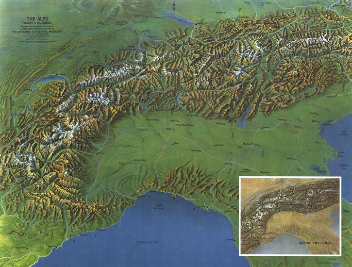 National Geografic - Mapy - Alps, The - Europes Backbone 1965.jpg